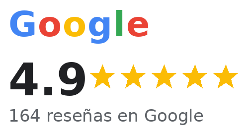 4,9 estrellas con 164 reseñas en Google